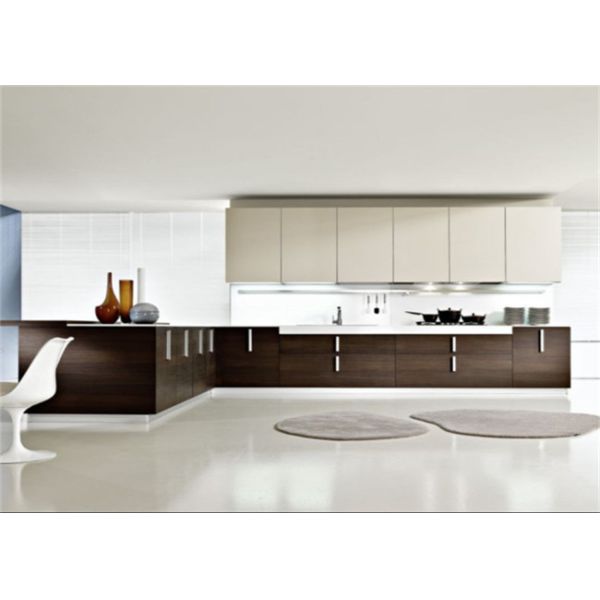 Simple Traditional Mdf Wood Kitchen Cabinets , Pull Out Slider Basket Kitchen Cupboard