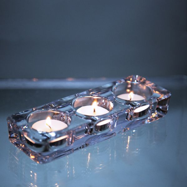 Factory Direct Transparent Glass Candle Holder with Tealight Set for party wedding decoration