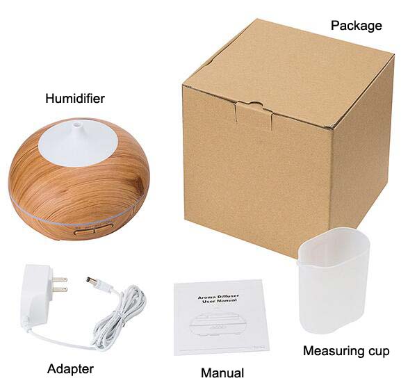 400ml Household Wood Grain Ultrasonic Essential Oil Aroma Humidifier