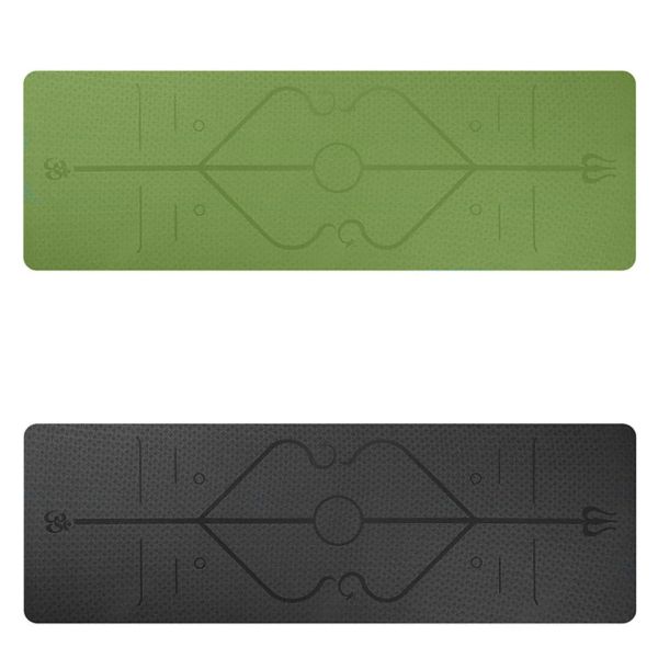 Beginner Fitness Yoga Mat TPE Yoga Mat Non Slip Gym Fitness Mat With Position Line