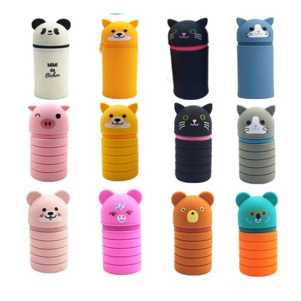 Усовершенствованный 2-в-1 Силиконовый карандаш Сумка ручка Держатель карандаша Капсула Водостойкая Легко очищаемая школьная канцелярская утварь