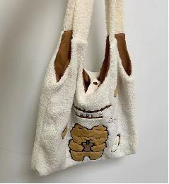 Urso macio Tote Bag do luxuoso do OEM 66x43cm para estudantes