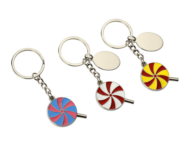 Утюг кольца для ключей письма серебра масла цвета милого металла эмали леденца на палочке ключевой цепной