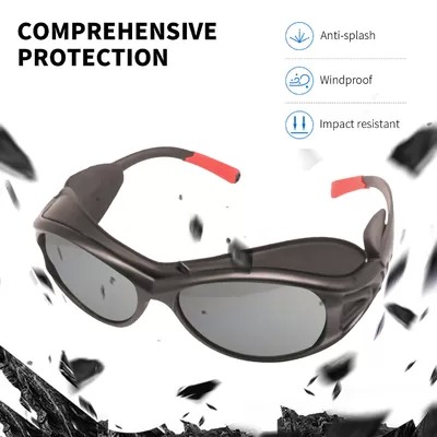 Rubber Goggles ANSI Z87.1 CE EN166 Industrial Prescription Safety Glasses Protective Eye Wear PC Lens Unisex Custom Wrap Around Working Splash Proof Anti Fog UV400 Protection Lab Chemical Construction