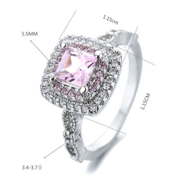 AAA CZs Personalized Sterling Silver Jewelry Wedding Ring