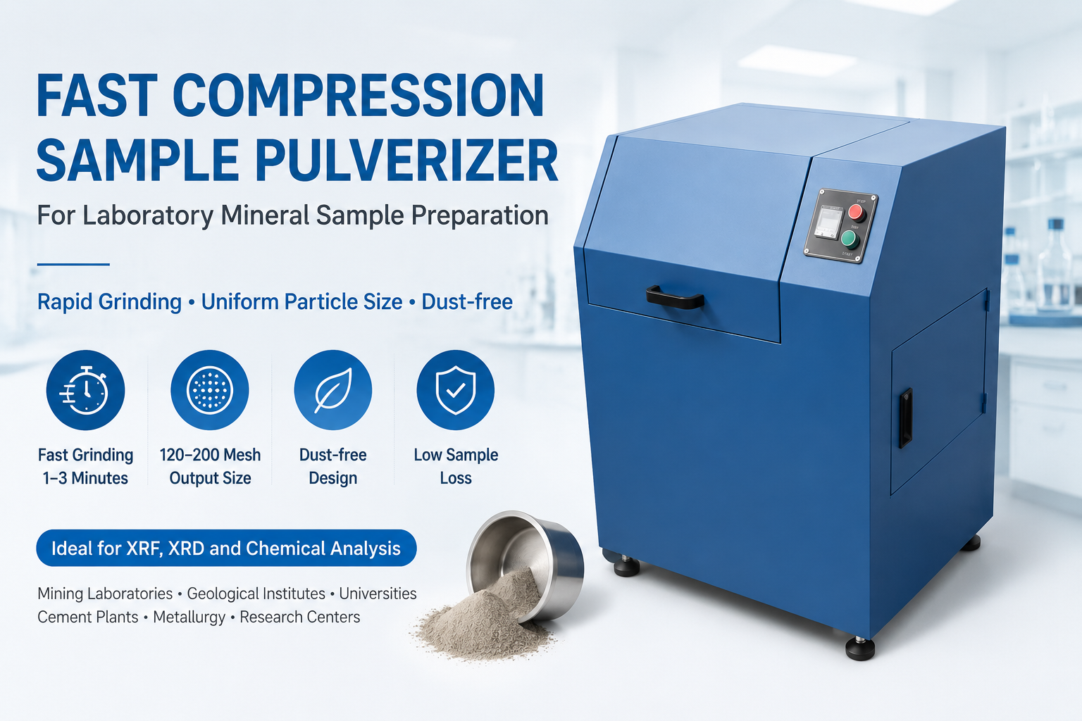 Laboratory Sample Pulverizer Machine for Mineral Ore Grinding and XRF Sample Preparation