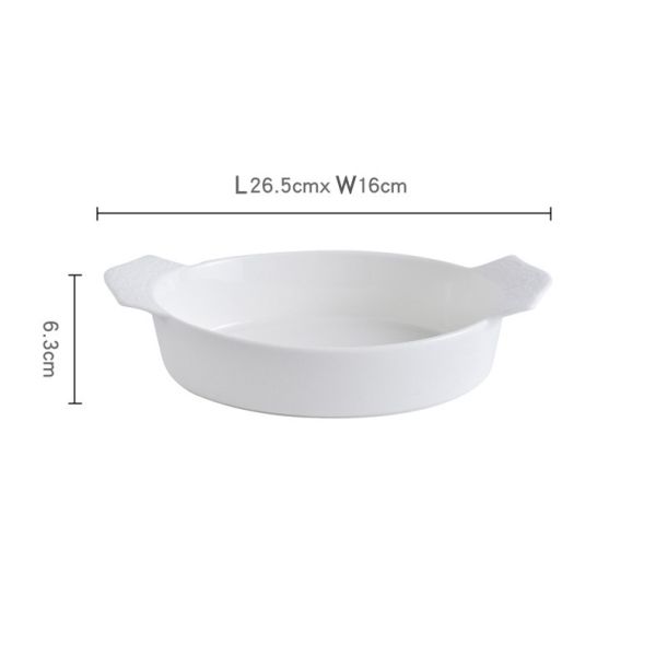 Oval Solid Cream White Porcelain Plates Oven Safe For Farmhouse Restaurants