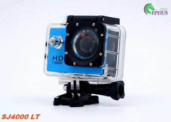 SJ4000 Waterproof Motorbike Helmet Camera 720P , 120 Degree Blue Gopro Cycling Camera