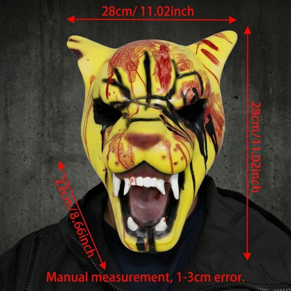 Hotline Cosplay Miami Tiger Tony Mask Breathable Comfortable Design for Adult & Kids Halloween Party Essential Costume Accessory