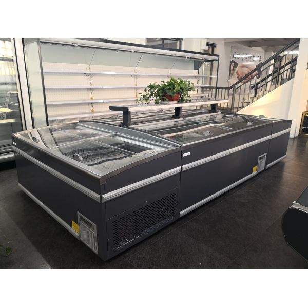 Sliding glass door display freezer/ Supermarket island freezer