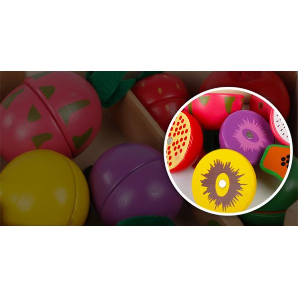 вырезывание плода 4.5cm деревянное установило набор игры роли кухни овощей