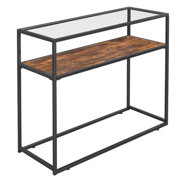 Glass Top Console Table, Industrial Sofa Table, Functional Console Table, LNT10BX