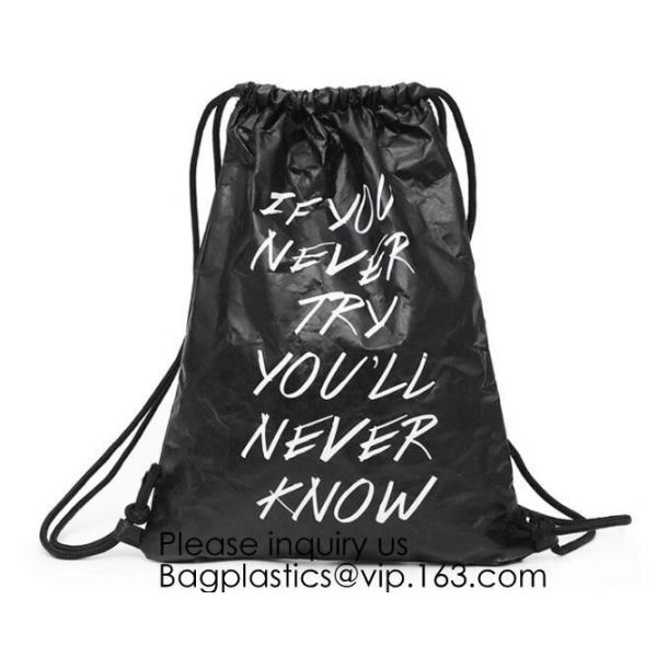 Backpack - Tyvek Bag Paper Bag,Waterproof Tyvek Bag For Gym Or Travel, Inside Zippered Pocket