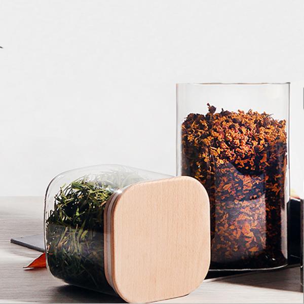 Classic Design Borosilicate Glass Storage Jar Square Food Containers 200ml-2000ml