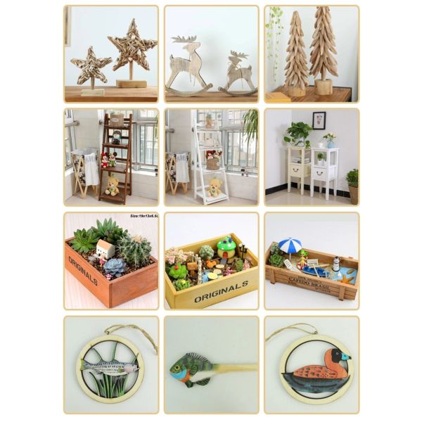 Home Wall Decoration Carved Wooden Bear Statues , Wooden Garden Statues