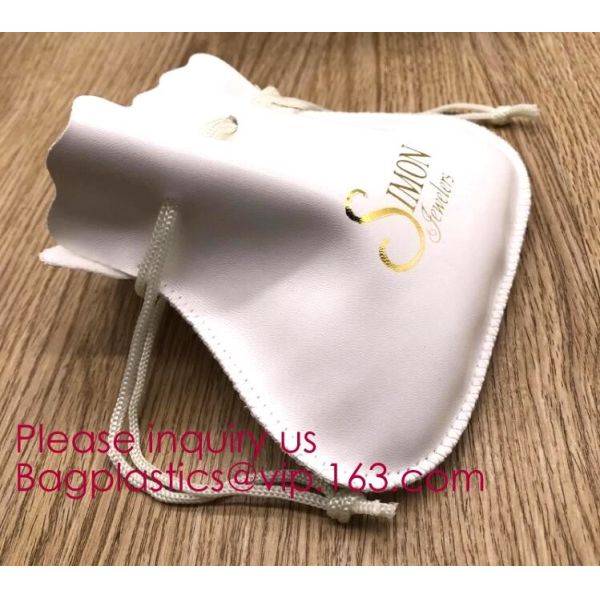 Custom Faux Black PU Leather Pouch, Leather Pouch Bag,PU Leather Pouch,Handmade PU Drawstring Bags, Ultra-thin Soft Full