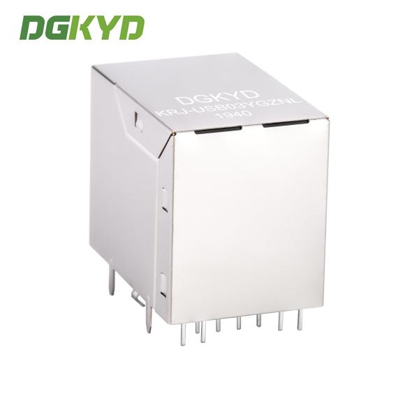 2x1 Stack RJ45 USB Connector Combo Jack W / USB 3.0 1-1909119-4 RoHS Compliance KRJ-USB03YGZNL