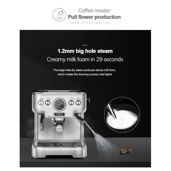 Stainless Steel Small Espresso Coffee Machine 2.7L 1250W