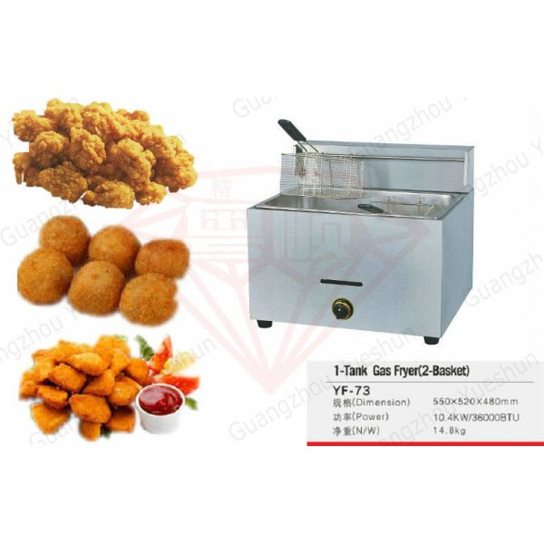 Встречный верхний коммерчески глубокий газ Fryer с 2 корзиной, 550x520x480mm