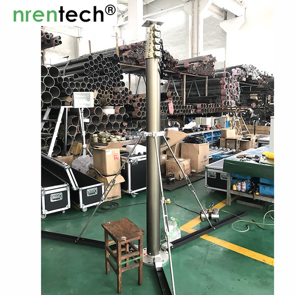 10m pneumatic telescopic mast-50kg payloads-aluminum telescopic mast, locking pneumatic mast