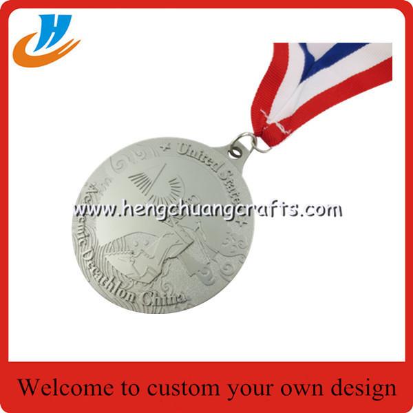 Alloy die cast sport medals,sports metal medallions with ribbon