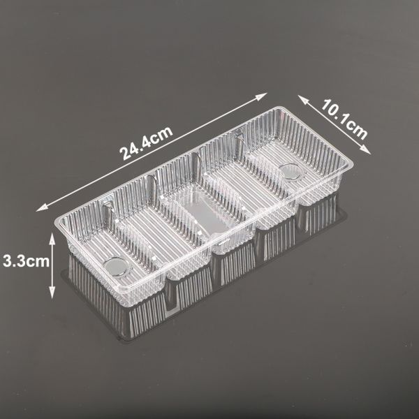 Hengmaster Food Grage Disposable Plastic Biscuit Disposable Snack 5-com PET Tray