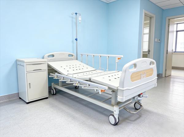 Manual Double-Crank Nursing Bed with 250kg Capacity and Central Brake System for Enhanced Safety