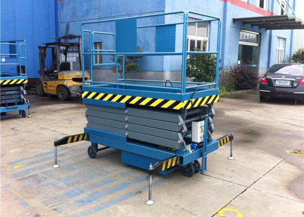 o móbil 300kg Scissor o azul elevado poder da plataforma de trabalho do retângulo do elevador