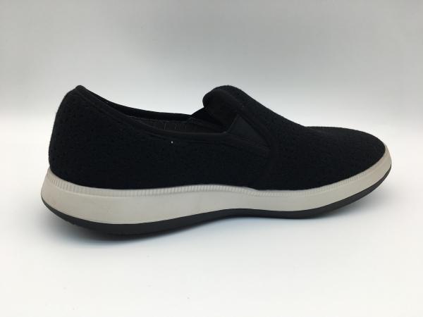 Black Comfortable Canvas Leisure Shoes ODM OEM With One Unit TPR Outsole