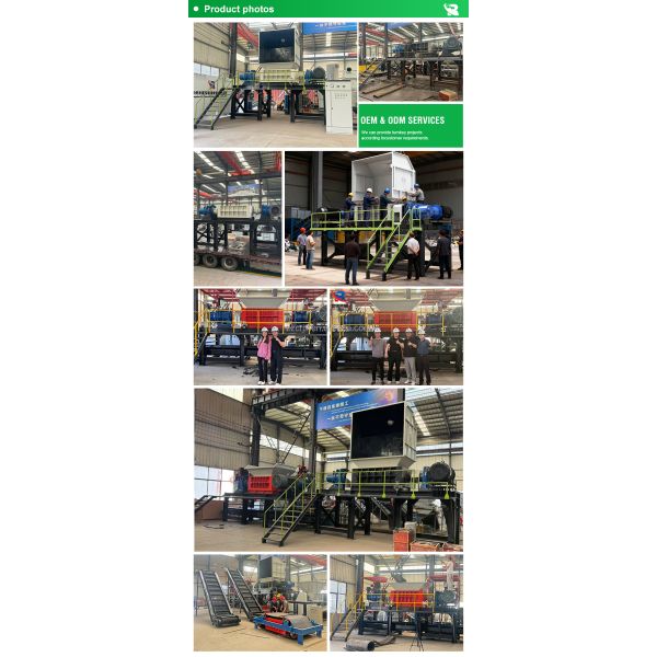 Industrial Double Shaft Shredder Machine for Waste Recycling