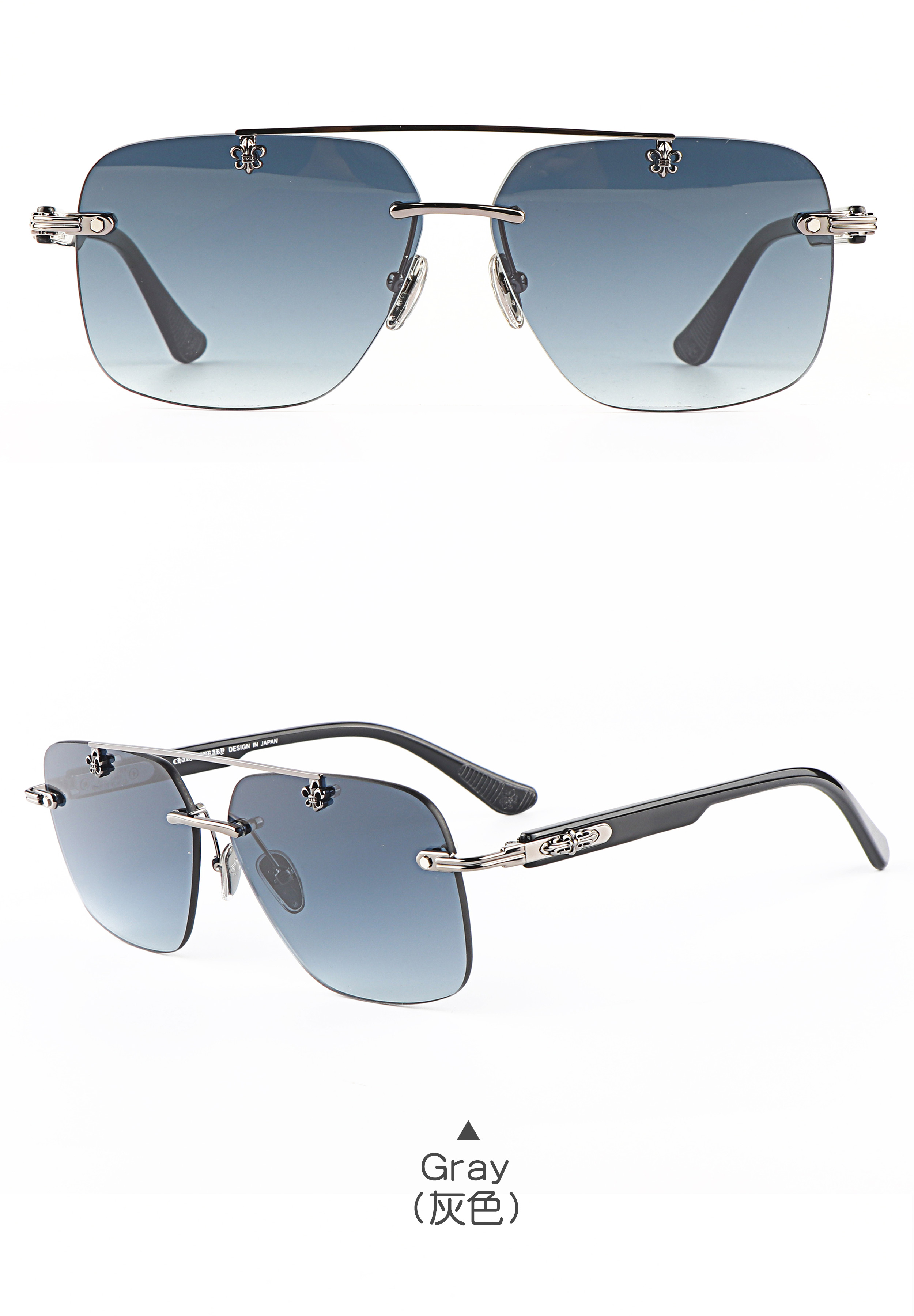 Design Decoration Retail Men pilot Motorcycle Tea Shades Glasses Unisex Uv400 Titanium Rimless Sports Customize Sunglasses China
