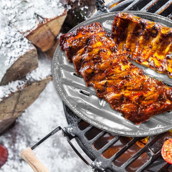 Eco Friendly Household 40mic Aluminum Foil Roast Pan With Holes Round