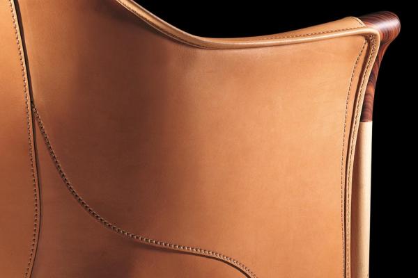 Multi Density Progetti Leather Wing Chair , Solid Wood Dining Chairs