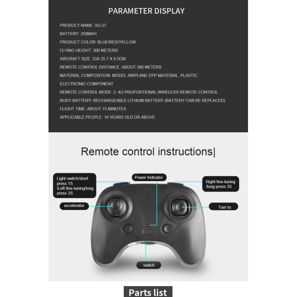 Remote Control Glider Toy for Children Electric AA Foam Airplane Flying Toy 100m Range