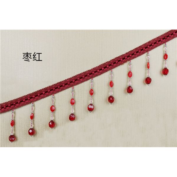 Handmade fashionable chain beads lace tassels fringes for curtain/sofa/pillow decoration