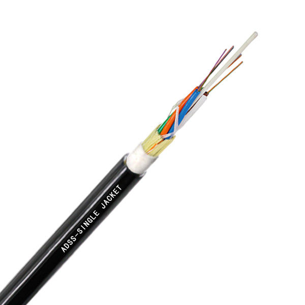 Câble à fibre optique ADSS aérien autoportant à prix d'usine, 12 coeurs, gaine unique, portée 100m