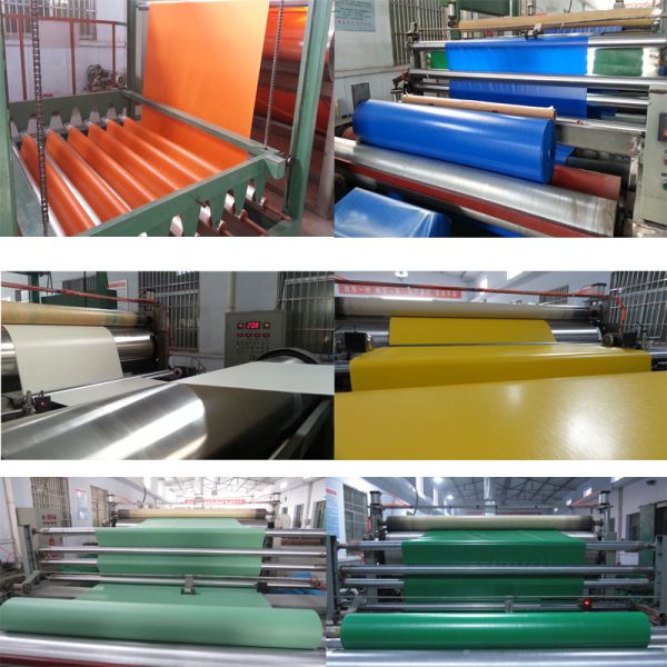 Fireproof PVC Tarpaulin Fabric PVC Woven Fabric , Yellow / Blue / Green