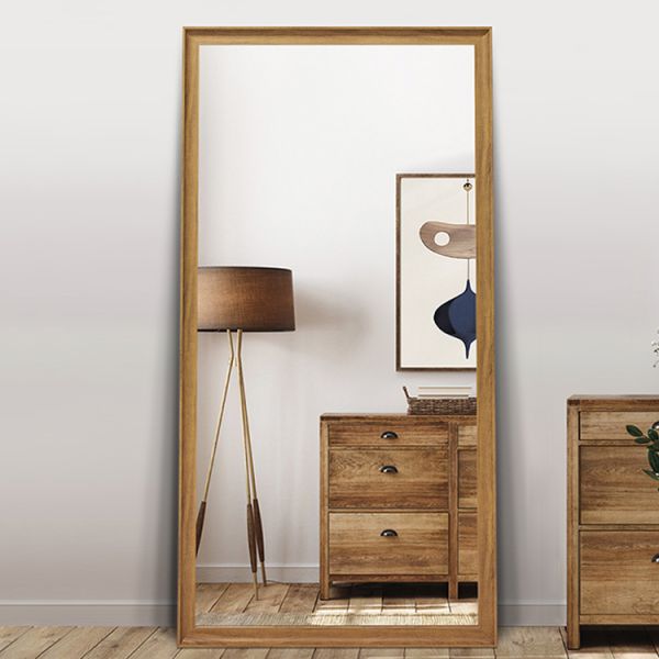 Slim Profile Full Length Contemporary Standing Mirror  For Bedroom Corner