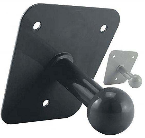 Matte preto em pó revestido de aço carbono porta-bicicletas parede montar bracket cabeça de bola preto