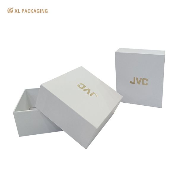 Luxury Rigid Lid and Base Gift Box with Gold Foil Logo Eco Friendly Custom Two Piece Packaging for Premium Products