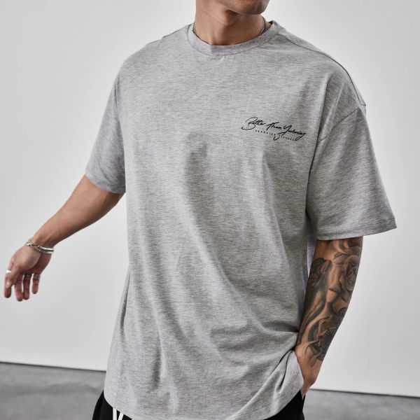 T-shirt en coton pour hommes de grande taille 2023 avec technologie de décapage de l'humidité et col O-Neck