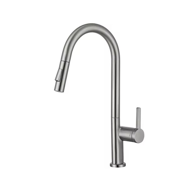Deck Mounted Single Hole Kitchen Sink Faucets with Pull Down Sprayer
