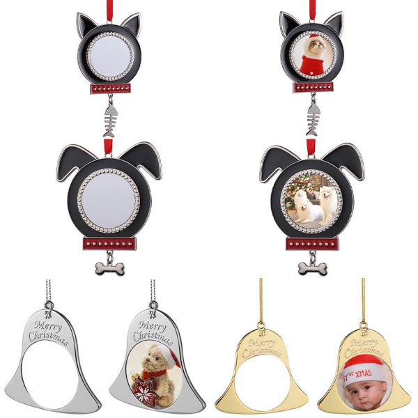 Sublimation Blank Metal Angel Wings Christmas Ornaments Custom Christmas Gifts