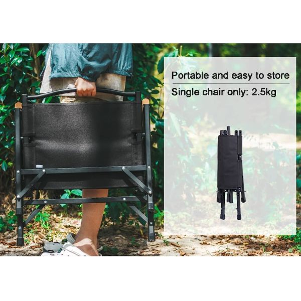 Kermit Chair Foldable Portable Ultra-Light Metal Chair, Portable Wood Beach Chairs, Outdoor Folding Chair