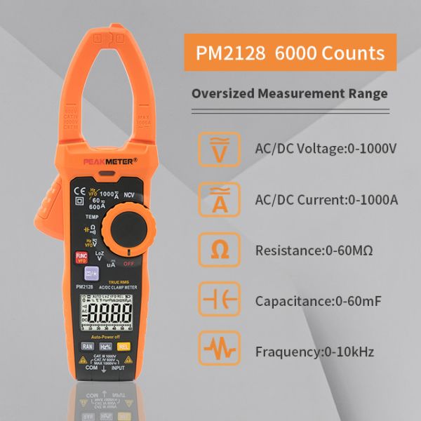 Течение напряжения тока 1000A метра AC/DC 1000V струбцины автоматического метра струбцины ряда TRMS цифров солнечное