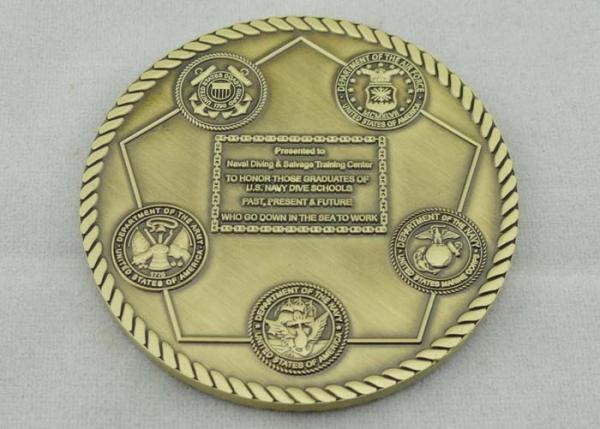 Mark V Monument Personalized Coins Gold Brass Stamped , Rope Edge Coin