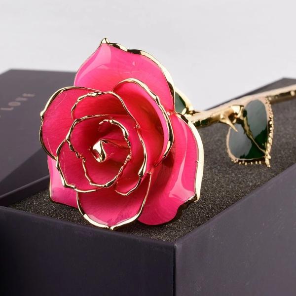 Supply For Amazon 24k Gold Plated Roses Preserved Roses Dipped In Gold 24K Gold Rose