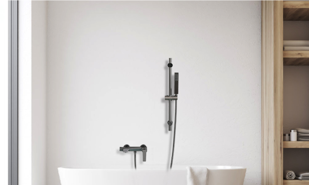 Leakproof OEM Gray Hot Cold Copper Bathtub Faucet