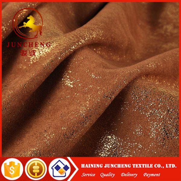 Good quality luxurious Bronzing Suede Fabric for Garment