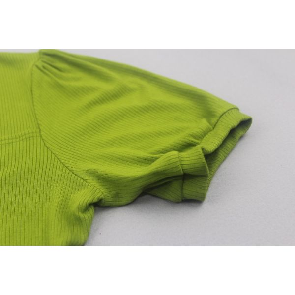 Women Sexy Short Sleeve Cold Shoulder Dress Green Color With Soft Feeling